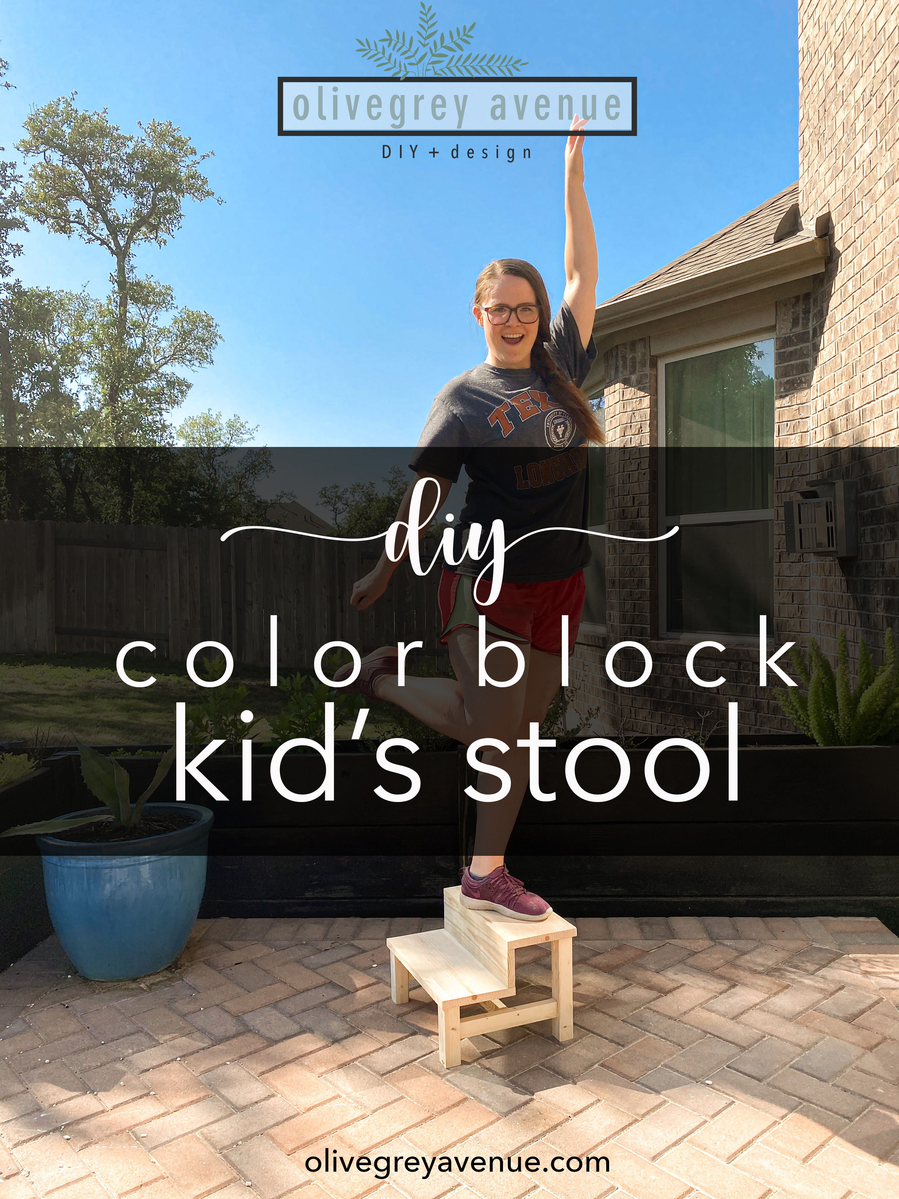 Color block kids stool