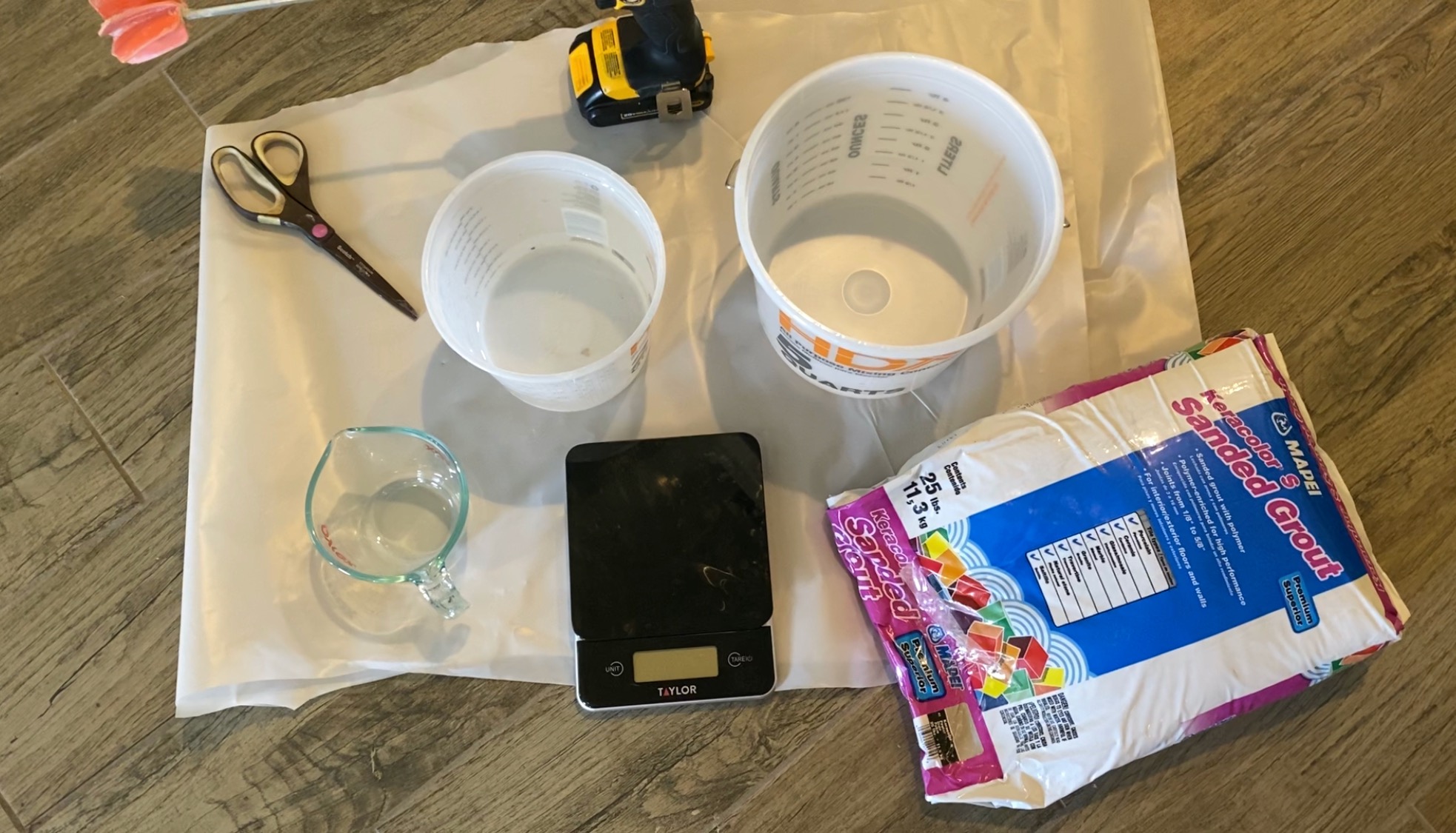 All supplies needed for tiling for a beginner