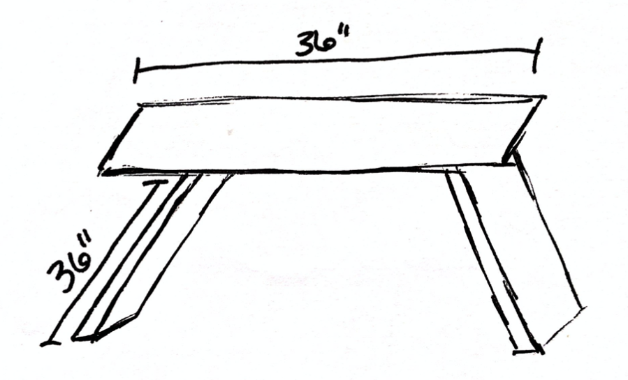 rough sketch of the entryway table